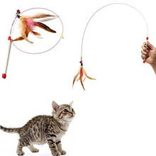 1pcs Pet Replacement Cat Feather Toy Set Funny Stick Steel Wire Rod Bell Feather Interactive Cat Accessories Pet Supplies 2024 - купить недорого