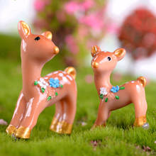 5 peças mini bonito cervos fada jardim casal miniatura artesanato micro ornamento paisagem decoração 2024 - compre barato