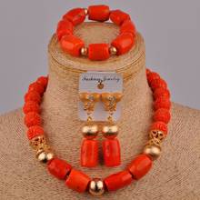 Orange African Wedding Beads Nigerian Coral Jewelry Set 2-03B3 2024 - buy cheap