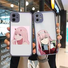 Fundas de teléfono de Anime Zero Two Darling in the FranXX, cubierta transparente mate para iphone 7 8 11 12 plus mini x xs xr pro max 2024 - compra barato