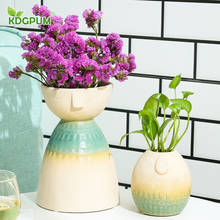 Moderno feito à mão vaso de cerâmica hidropônico arranjo flor cerâmica garrafa superfície nordic criativo decoração para casa ornamentos arte 2024 - compre barato