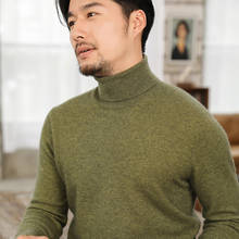 Pulôver masculino de caxemira, pulôver de malha de marca para homens, cor sólida, suéter casual de outono e inverno 100% 2024 - compre barato