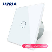 Livolo/Стандартный переключатель настенный сенсорный выключатель Роскошный белый кристалл Стекло, 1-контактный переключатель 1-полосный, переменный ток, 220-250 C701-11/2/3/5 2024 - купить недорого