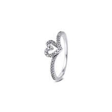 CKK Wishbone Heart Ring Women Anel Feminino 100% 925 Jewelry Sterling Silver Anillos Mujer Wedding Engagement 2024 - buy cheap