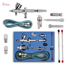 Dual Action Gravity Feed Airbrush Kit Air Brush Spray Gun with 0.3mm/0.2mm/0.5mm Needles and Air Hose for Temporary Tattoo Nail 2024 - buy cheap