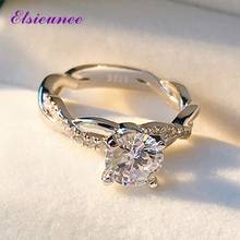 ELSIEUNEE 100% 925 Sterling Silver Twisted Shape Simulated Moissanite Zircon Engagement Ring For Women Wholesale Fine Jewelry 2024 - buy cheap