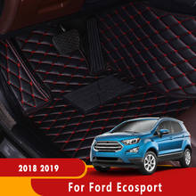 Car Floor Mats For Ford Ecosport 2018 2019 Auto Interior Accessories Leather Waterproof Carpets Parts Custom Waterproof Rugs 2024 - buy cheap