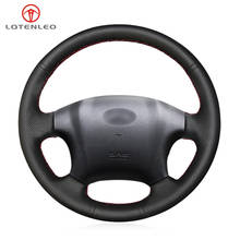 LQTENLEO Black Genuine Leather Hand Sew Car Steering Wheel Cover For Hyundai Tucson 2005 2006 2007 2008 2009 2024 - buy cheap