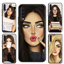 Funda bonita de chica rubia morena para Samsung A52, A72, A42, A32, A12, A51, A71, A50, A70, A02S, A21S, S20 Plus, FE S21 Ultra 2024 - compra barato