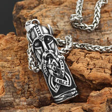 Nordic viking rune odin amulet stainless steel Talisman Pendant necklace with viking gift bag 2024 - buy cheap
