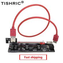 TISHRIC 100Pcs Newest VER009S Plus Riser Card 6Pin USB 3.0 SATA PCI-E 1X To 16X Extender PCI Riser Adapter For GPU Miner Mining 2024 - buy cheap