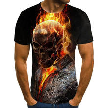 Men's Fashion Summer Skull T-shirt Short Sleeve Knight Ghost Flame Skull 3D Printed Top Skull T-Shirt Male 2024 - buy cheap
