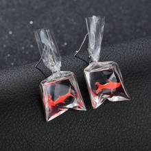 Women Funny Goldfish Water Bag Shape Dangle Hook Earrings Charm Jewelry Gift 2024 - buy cheap