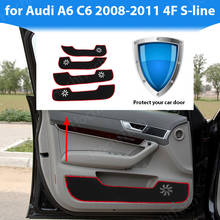 Protective Mat Side edge cover Accessories Door Inside Guard Car Door Anti Kick Pad Sticker for Audi A6 C6 2008-2011 4F S-line 2024 - buy cheap