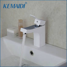 KEMAIDI Bathroom Sink Faucets Single Handle White Mixer Hot and Cold Bathroom Sinks Faucet Mixer Basin Tap Solid Brass Mixer 2024 - buy cheap