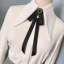 Women Neck Choker Collar Shirt Bow Tie College Girl Ribbon Rhinestone Crystal Necktie Butterfly Personality Uniform Chic Bowtie 2024 - buy cheap
