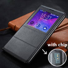 For Samsung Galaxy Note 4 Note4 Smart Case SM N910 N910F N910C N910H Leather Phone Case Shockproof Flip Cover With Original Chip 2024 - buy cheap