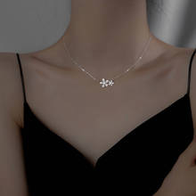 Silver Color Flower Zircon Necklaces Pendants Sparkling Zircon Sakura With Chain Choker Necklace Jewelry For Girl Women 2024 - buy cheap