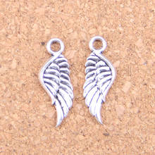 192 pçs amuletos de asas de anjo, pingentes antigos de 21x8mm, joias tibetanas vintage, colar de pulseira diy 2024 - compre barato