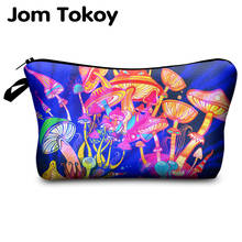 Jomtokoy chedelic mushrooms Pattern Cosmetic Bag Travel Toiletry Storage Bag Beauty Makeup Bag Cosmetic Bag Organizer Hot Sale 2024 - buy cheap