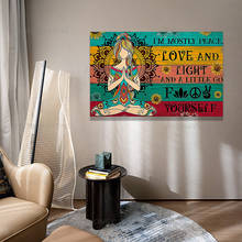 Pintura en lienzo para pared, póster con impresiones de dibujos animados de "Love de la paz", decoración para sala de estar, pintura de Yoga, meditación, imagen artística 2024 - compra barato