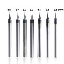 1pc 0.2-0.9mm tiain micro flat-end mill 4mm rod 4 flute end mill hrc 55 mirco carbide cnc engraving router bit 2024 - buy cheap