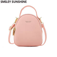 Multi-Function Leather Pink Mini Backpack Purse Female Korean Backpack for Women Ladies Bookbag Shoulder Bag Mochila Feminina 2024 - buy cheap