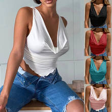 Top con cuello Halter para mujer, Top corto con espalda descubierta y cordones, Tops sin mangas, camisola femenina, ropa de calle para fiesta y discoteca 2024 - compra barato