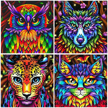 5D DIY full square/round diamond painting "animal" lion owl rhinestone embroidery mosaic picture home decoration 3D cross stitch 2024 - buy cheap