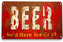 Cerveja servida aqui sinal de lata bar pub lounge rústico sinal de cerveja decoração 2024 - compre barato
