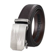 Brand Black Brown Leather Belt for Men Luxury Brand Fashion Automatic Buckle Ratchet Belts Comfort Click Leather Belt Male 2024 - buy cheap