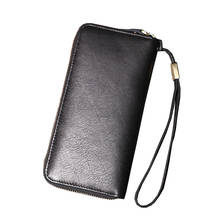 Fashion Men Wallets with Coin Purse Long Male Money Purses Dollar Men Money Phone Bag Genuine Leather Thin Clutch Wallet Black 2024 - buy cheap