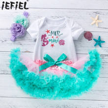 Baby Girl Princess One Year Clothes Mermaid 1st Birthday Party Outfit Short Sleeves Romper Mesh Tutu Dress 3Pcs Clothing Sets 2024 - buy cheap