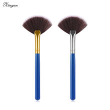 Xinyan escova de maquiagem macia grande superior blush solto pó azul fundação grande ventilador escova mistura beleza compõem ferramenta escovas cosméticos 2024 - compre barato