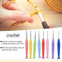 8Pcs Soft Rubber Fishtail Handle Crochet Hook Kit TPR Knitting Needles Hook Crochet Hooks Tool  DIY Crafts 2024 - buy cheap