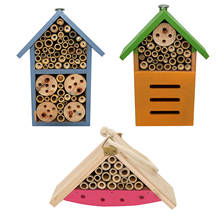 Casa de abelha de madeira para insetos, proteção de jardim, casa de abelha, artesanato, jardim ao ar livre, decoração 2024 - compre barato