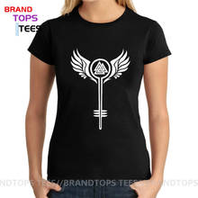 Valkyrie Symbol with Odins T shirt Women Valknut Viking Norse T-shirts Print Black White Tee shirt Viking Logo brand Clothing 2024 - buy cheap