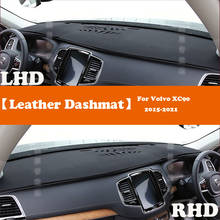 Dashmat acessórios de couro carro-estilo painel cobre almofada traço esteira pára-sol para volvo xc90 2015 2016 2017 2018 2019 2020 2024 - compre barato