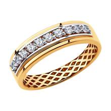 Sokolov ring in Gold with cubic zirconia, fashion jewelry, gold, 585, women's male 2024 - compre barato