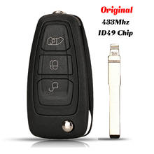 jingyuqin Original 433Mhz ID49 Chip Remote Smart Car Key 3Buttons Fob For Ford Tourneo Custom Focus Kuga Escape Mondeo 2024 - buy cheap