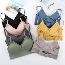 Women Tank Crop Tops Seamless Underwear Female Cross Backless Sports Lingerie Intimates Sexy Short Tops Padded Camisole Femme 2024 - buy cheap