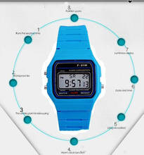 Прямоугольные Наручные часы с цифровым циферблатом, пластиковые наручные часы, спортивные электронные часы, многофункциональные часы с будильником, Детские квадратные часы 2024 - купить недорого