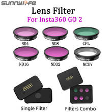 Sunnylife-filtro de lente insta360 go, conjunto de filtros para câmera de ação insta360 go 2, nd4, nd8, nd16, nd32, grade, mcuv, nd, combo, acessórios 2024 - compre barato