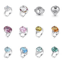 Модное большое кристаллическое кольцо для женщин, элегантное посеребренное свадебное кольцо для женщин, модное ювелирное изделие, подарки 2024 - купить недорого