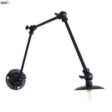 IWHD Loft Decor Industrial Wall Light Fixture Bedroom Stair Black Iron Swing Long Arm Vintage Wall Lamp LED Appliques Pared 2024 - buy cheap