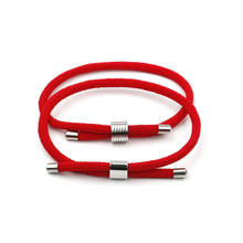 Pulsera de acero inoxidable de cuerda roja para hombre y mujer, brazalete ajustable hecho a mano, joyería de la suerte SL086 2024 - compra barato