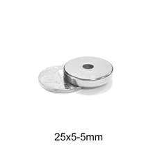 2~20PCS 25x5-5 mm Permanent NdFeB Magnets Strong 25*5 mm Hole 5mm Round Countersunk Neodymium Magnet With Hole 25X5-5mm 25*5-5 2024 - buy cheap