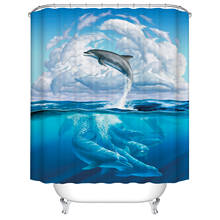 Seahorse Octopus Dolphin Print Waterproof Shower Curtain Polyester Fabric Bath Curtain Octopus Home Bathroom Shower Curtains 2024 - buy cheap