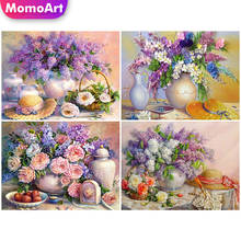 MomoArt Diamond Painting Lilac Full Square Drill Diamond Embroidery Flowers Picture Rhinestone Vase Mosaic Cross Stitch Wall Art 2024 - buy cheap