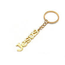 Gold Silver Color Jesus Keychain Letter Car Key Chains Pendant Keyrings Religious Worship Holy Land Souvenirs Gifts Jewelry 2024 - buy cheap